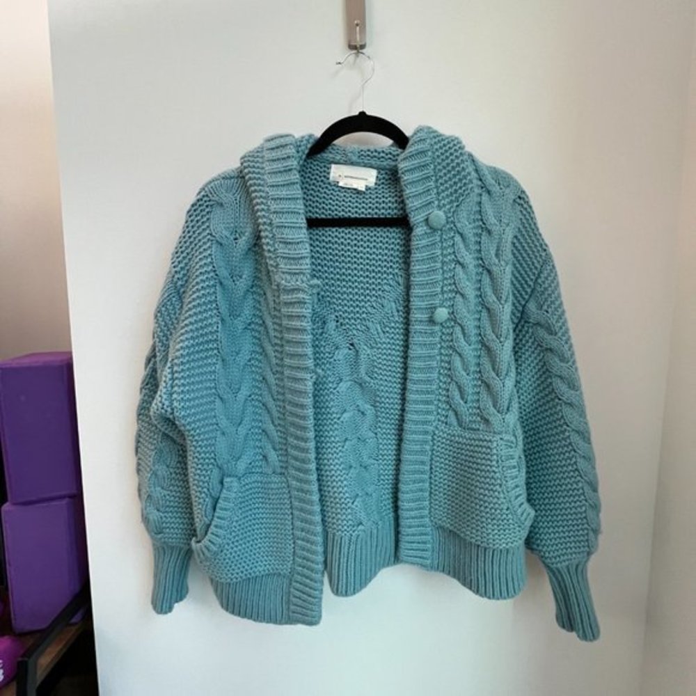 Anthropologie‎ Anni Hooded Cable-Knit Cardigan - Picture 3 of 5